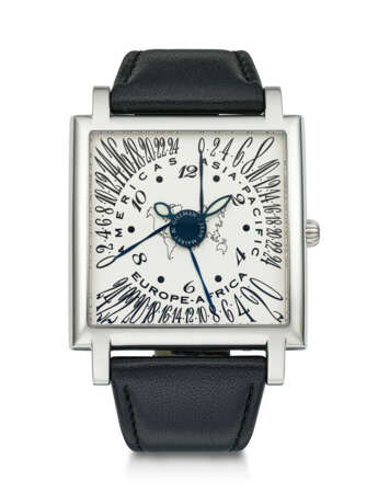 JEAN-MAIRET & GILLMAN, LIMITED EDITION STAINLESS STEEL MULTI TIME-ZONE WRISTWATCH - Foto 1