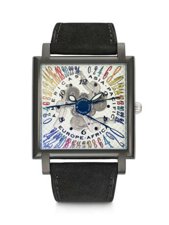JEAN-MAIRET & GILLMAN, LIMITED EDITION PVD-COATED STAINLESS STEEL MULTI TIME-ZONE WRISTWATCH - фото 1