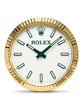 INDUCTA FOR ROLEX, GILT METAL QUARTZ WALL CLOCK - фото 1