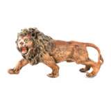 Miniature en bronze de Vienne Lion usines Bergman. Polychrome painting Early 20th century - Foto 2