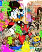 Plastique. Felix von Altersheim. Picsou. Billet prefere. Neo-popart. Impression sur Plexiglas. 