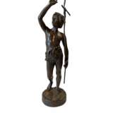 Emile Laporte (1858-1907) &amp; Siot Paris Bronze Figure of a Boy with Cross Bronze realism Late 19th century - photo 1