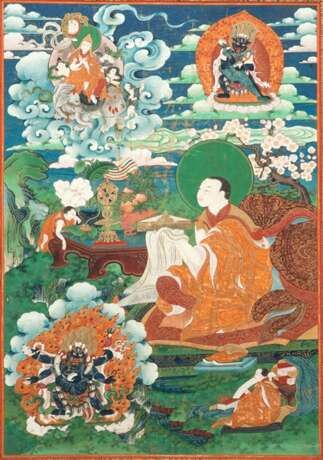 Zwei Thangkas mit Darstellungen von Panchen Lamas - photo 1