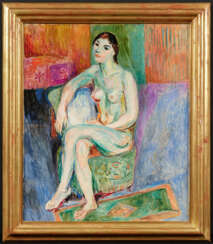 Hans Purrmann. Sitzender Akt, nach links