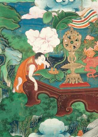 Zwei Thangkas mit Darstellungen von Panchen Lamas - photo 4
