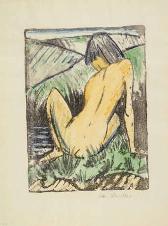 Otto Mueller. Olympia (Sitzender Rückenakt in den Dünen) - photo 1