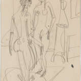 Ernst Ludwig Kirchner. Zwei stehende nackte Mädchen vor Ofen - photo 1