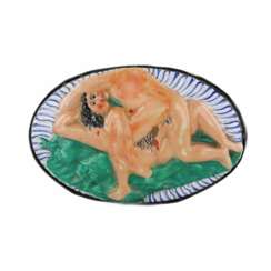 Snuffbox with an image of an erotic scene. 19th century. 