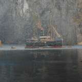 Vue sur le fjord norv&eacute;gien Johannes Harders (Allemand 1871-1950) oil painting realism At the turn of 19th -20th century - photo 4