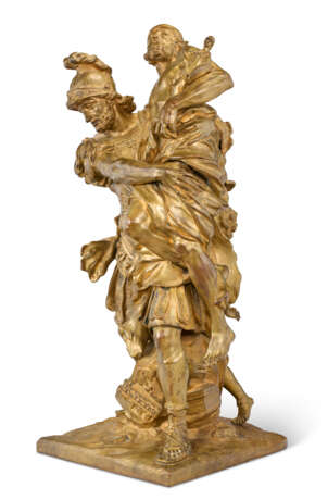 A GILT-BRONZE FIGURE GROUP OF AENEAS CARRYING ANCHISES FROM BURNING TROY - photo 4