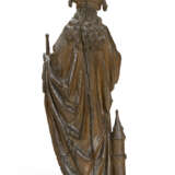 A CARVED OAK FIGURE OF SAINT BARBARA - photo 6
