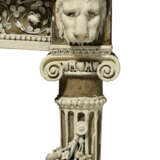 A PAIR OF LOUIS XVI GREY AND CREAM-PAINTED WALNUT DEMILUNE CONSOLE TABLES - photo 6