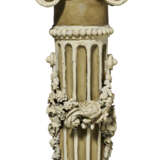 A PAIR OF LOUIS XVI GREY AND CREAM-PAINTED WALNUT DEMILUNE CONSOLE TABLES - photo 7
