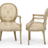 A PAIR OF GEORGE III CREAM AND RED PAINTED ARMCHAIRS - photo 3