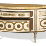 A NORTH ITALIAN BRASS-MOUNTED CREAM-PAINTED AND PARCEL-GILT DEMILUNE COMMODE - photo 4