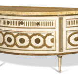 A NORTH ITALIAN BRASS-MOUNTED CREAM-PAINTED AND PARCEL-GILT DEMILUNE COMMODE - photo 5