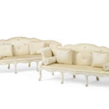 A PAIR OF EARLY GEORGE III CREAM-PAINTED SOFAS - photo 1