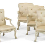 A SET OF FOUR EARLY GEORGE III CREAM-PAINTED ARMCHAIRS - photo 1