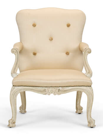 A SET OF FOUR EARLY GEORGE III CREAM-PAINTED ARMCHAIRS - photo 5