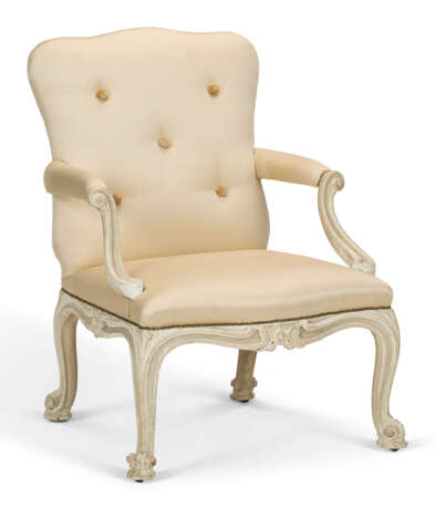 A SET OF FOUR EARLY GEORGE III CREAM-PAINTED ARMCHAIRS - photo 6