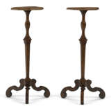 A PAIR OF WILLIAM AND MARY STAINED FIELD MAPLE AND BURR WALNUT CANDLESTANDS - photo 1
