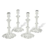 A SET OF FOUR GEORGE II IRISH SILVER CANDLESTICKS - photo 1