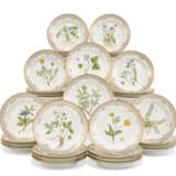 THIRTY-SEVEN ROYAL COPENHAGEN PORCELAIN 'FLORA DANICA' SALAD OR DESSERT PLATES - photo 1