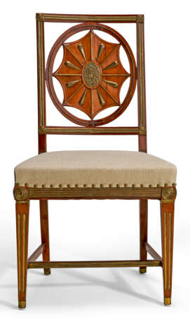 A RUSSIAN BRASS-MOUNTED MAHOGANY SIDE CHAIR - photo 1