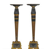 A PAIR OF EGYPTIAN REVIVAL MAHOGANY, PARCEL-EBONIZED, AND PARCEL-GILT TORCHERES - photo 4