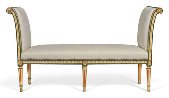 A LOUIS XVI POLYCHROME-PAINTED WINDOW BENCH - photo 1