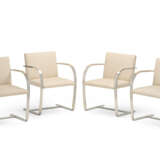 A SET OF FOUR CHROMED FLAT STEEL 'BRNO' ARMCHAIRS - photo 1