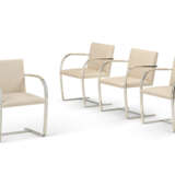A SET OF FOUR CHROMED FLAT STEEL 'BRNO' ARMCHAIRS - photo 1