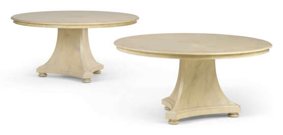 A PAIR OF CREAM-PAINTED AND FAUX-MARBLE DECORATED DINING TABLES - photo 1