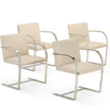 A SET OF FOUR CHROMED FLAT STEEL 'BRNO' ARMCHAIRS - photo 1