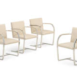A SET OF FOUR CHROMED FLAT STEEL 'BRNO' ARMCHAIRS - photo 1