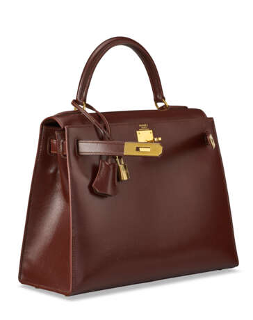 A MARRON D'INDE CALF BOX LEATHER SELLIER KELLY 28 WITH GOLD HARDWARE - photo 2