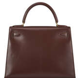 A MARRON D'INDE CALF BOX LEATHER SELLIER KELLY 28 WITH GOLD HARDWARE - photo 3