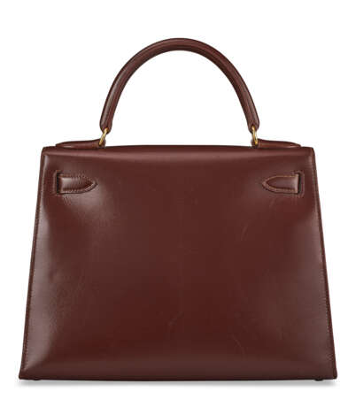 A MARRON D'INDE CALF BOX LEATHER SELLIER KELLY 28 WITH GOLD HARDWARE - photo 3