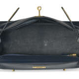 A BLEU INDIGO CALF BOX LEATHER RETOURNÉ KELLY 28 WITH GOLD HARDWARE. - photo 5