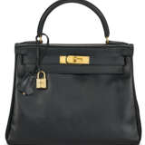 A BLACK CALF BOX LEATHER RETOURNÉ KELLY 28 WITH GOLD HARDWARE - photo 1