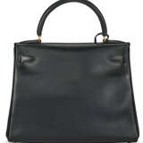 A BLACK CALF BOX LEATHER RETOURNÉ KELLY 28 WITH GOLD HARDWARE - photo 3