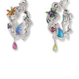 DIOR DIAMOND, ENAMEL AND MULTI-GEM HOOP EARRINGS - photo 1