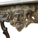 A PAIR OF FRENCH `BRONZED` CAST-IRON CONSOLE TABLES - photo 2