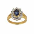 Bague classique en or 18 carats avec saphir et diamants. Piccini. Italie 21e si&egrave;cle - Achat en un clic