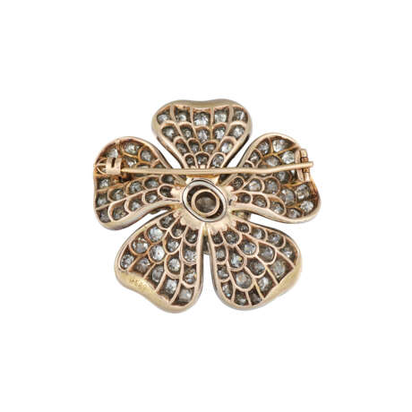 LATE 19TH CENTURY DIAMOND AND RUBY FLOWER BROOCH - photo 2