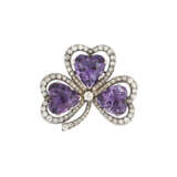 LATE 19TH CENTURY AMETHYST AND DIAMOND SHAMROCK BROOCH - photo 1