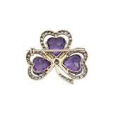 LATE 19TH CENTURY AMETHYST AND DIAMOND SHAMROCK BROOCH - photo 2