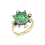 ANTIQUE EMERALD AND DIAMOND RING - photo 1