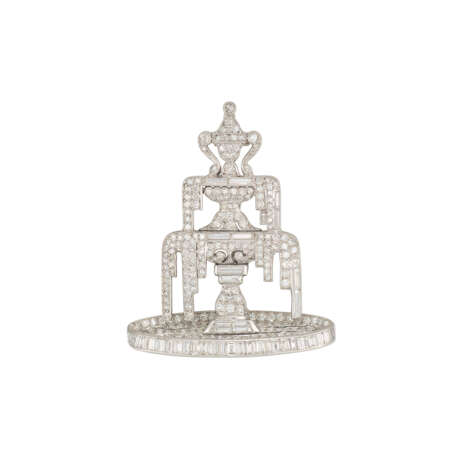ART DECO DIAMOND FOUNTAIN BROOCH - Foto 1