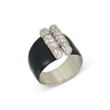 CARTIER ART DECO LACQUER AND DIAMOND RING - photo 1